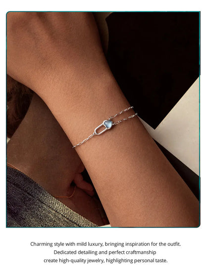 Bracciale con Pietra Acquamarina in Argento 925