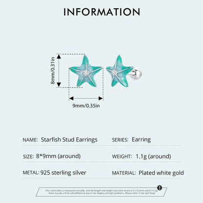 Starfish Earrings in 925 Silver