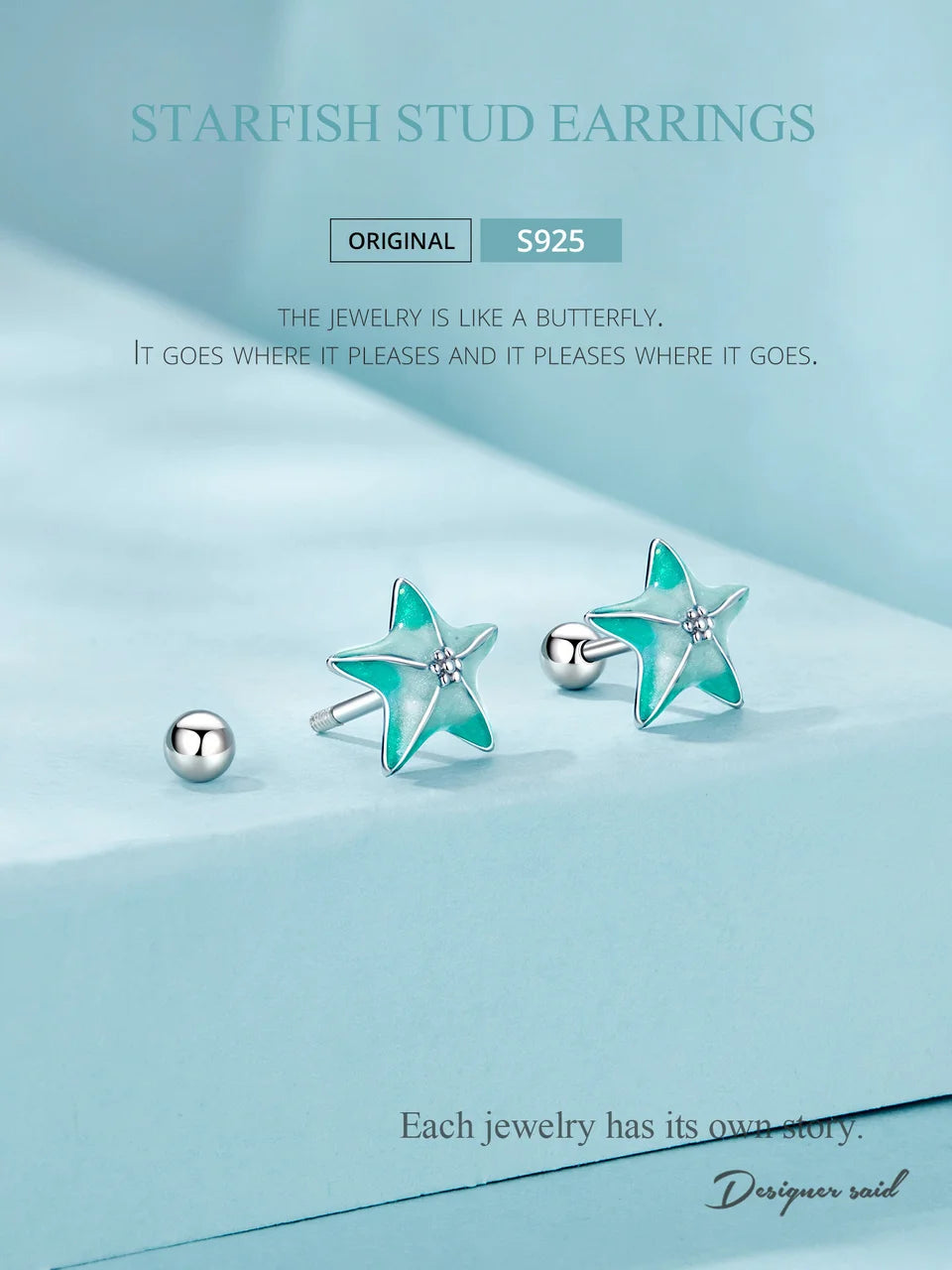 Starfish Earrings in 925 Silver