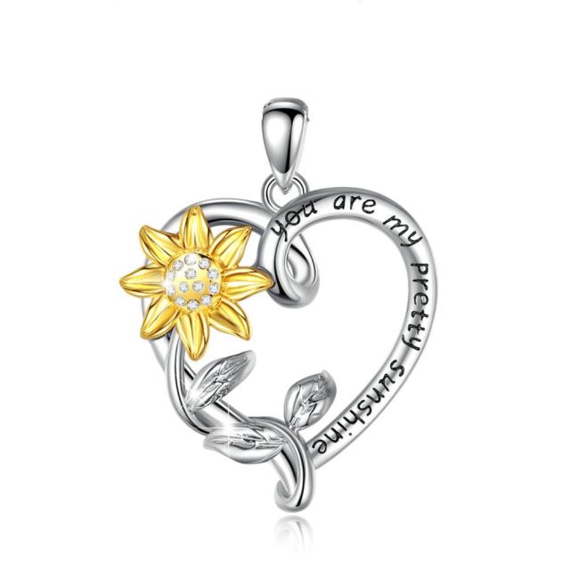 Collana Girasole in Argento 925 e Zircone – EkoWorld Jewels