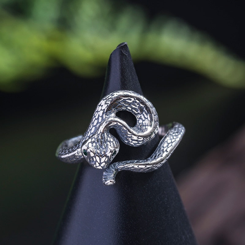 Anello Serpente in Argento Antico 925 - EkoWorld Jewels Anello