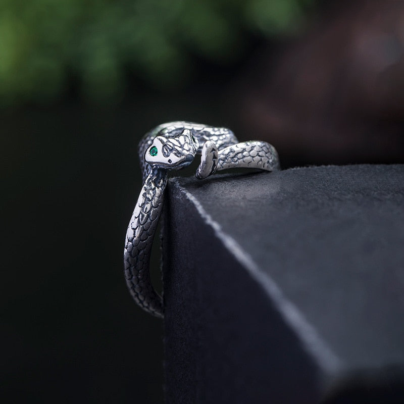 Anello Serpente in Argento Antico 925 - EkoWorld Jewels Anello