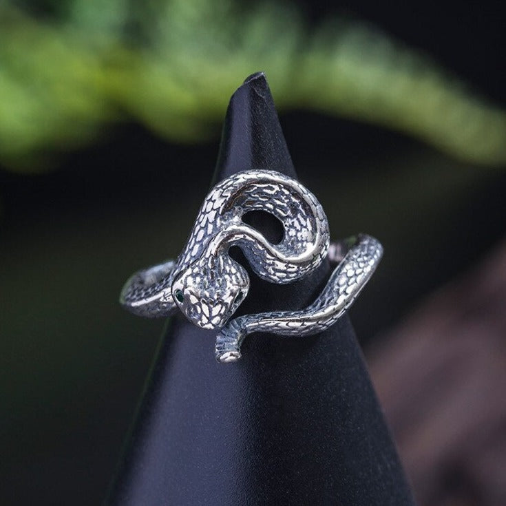 Anello Serpente in Argento Antico 925 - EkoWorld Jewels Anello