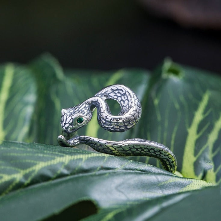 Anello Serpente in Argento Antico 925 - EkoWorld Jewels Anello